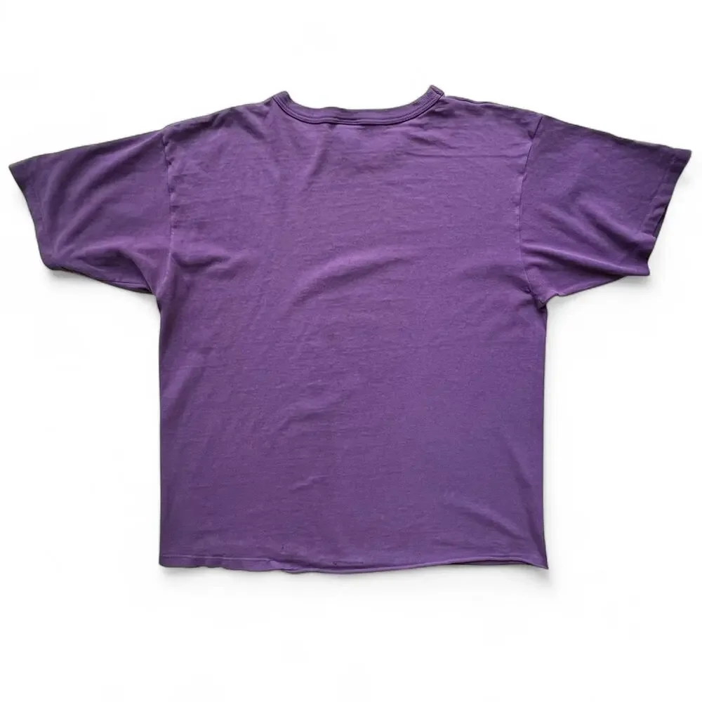 Vintage Champion USA Made Spellout Purple Script T Shirt Single Stitch Tee 80s - Picture 5 of 16